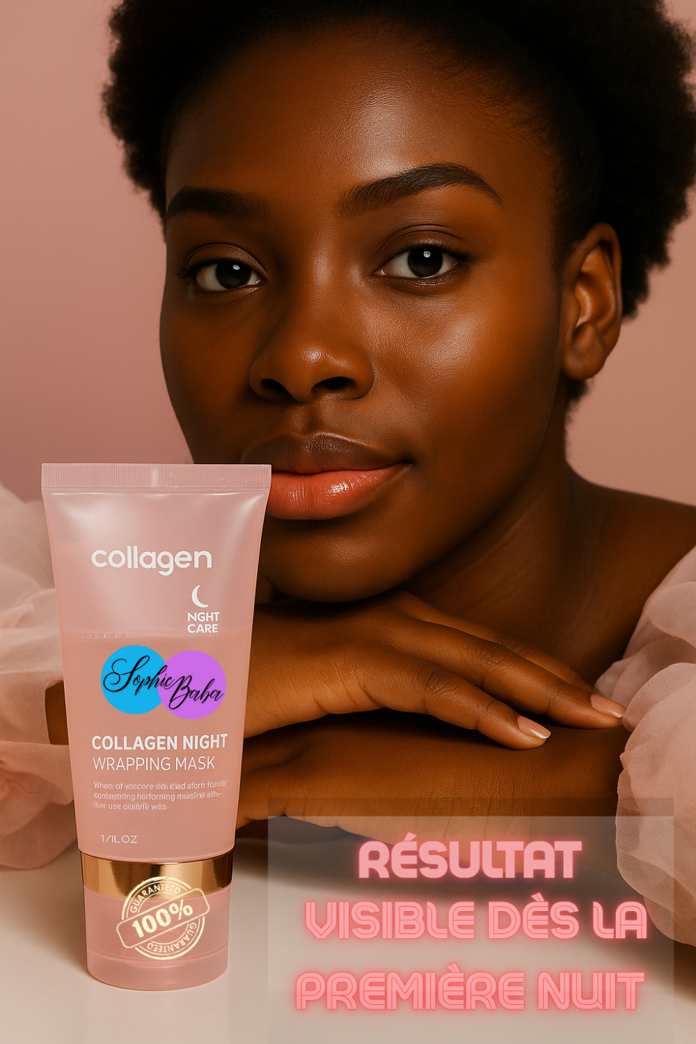 Masque Visage Nuit au Collagène  (75ml) Éveille ton éclat chaque matin — Promo limitée !