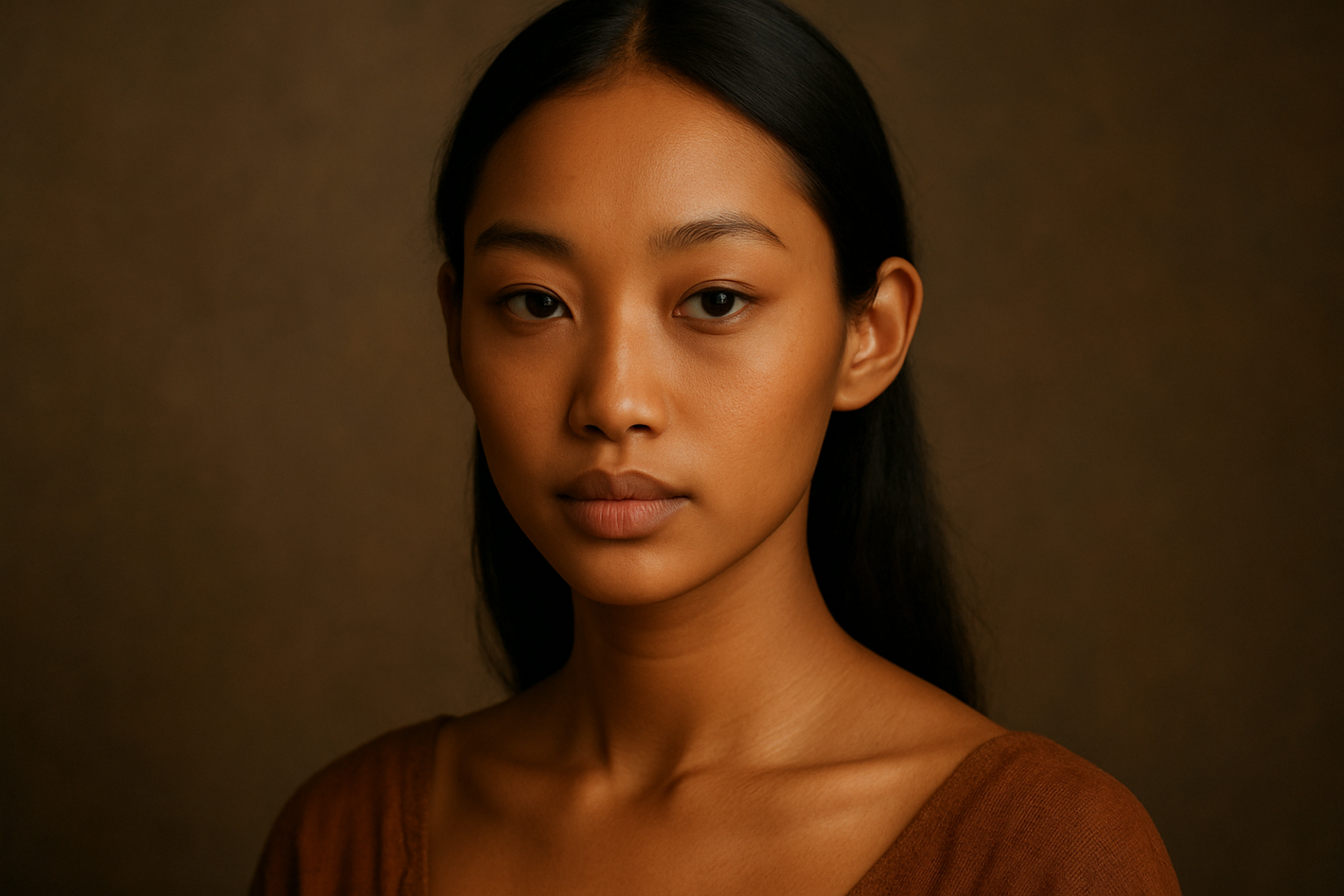 cree moi une iage d'une res belle demoiselle seneglaise agee de 19 ans tein maron claire yeux chinoise